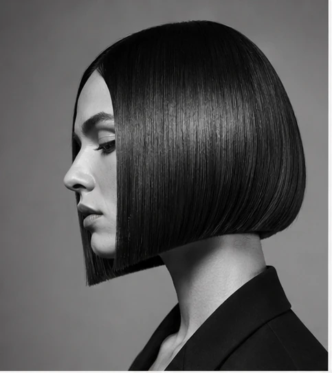 Malaysian Chinese woman with sleek bob haircut example