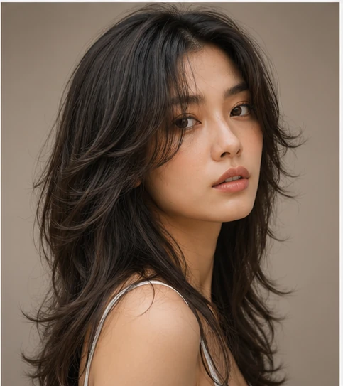 Malaysian Chinese woman with soft layered haircut example