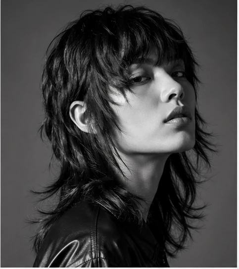 Malaysian Chinese woman with editorial wolf cut hairstyle example